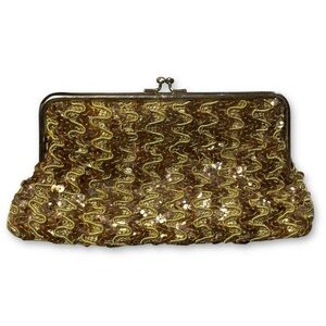 Small Vintage Gold Sequin Clutch